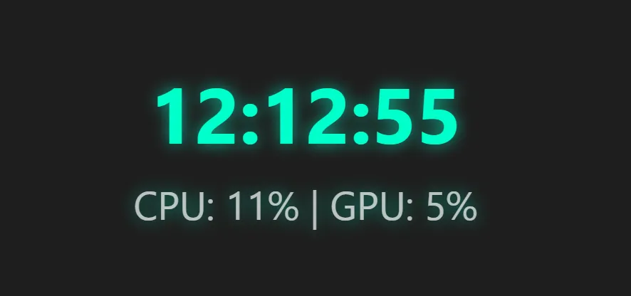Digital HUD Clock Widget