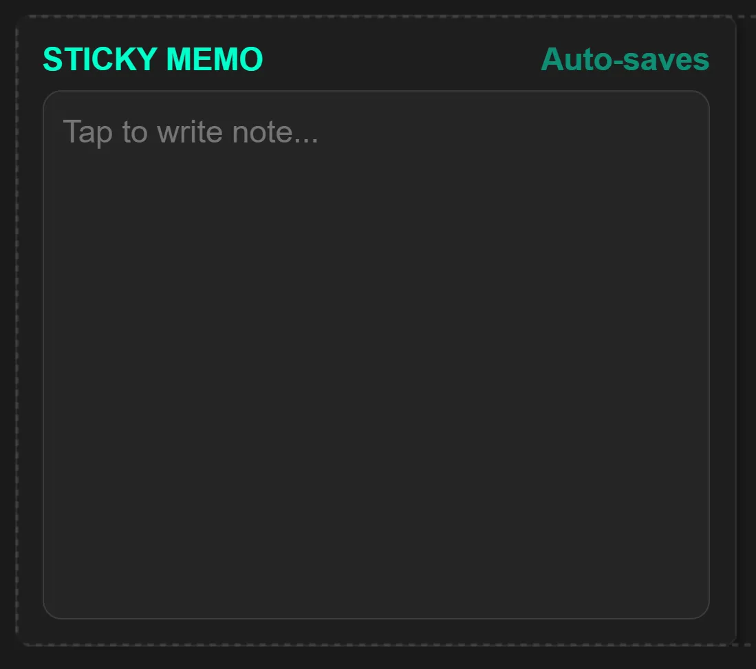 Sticky Memo Notepad Widget