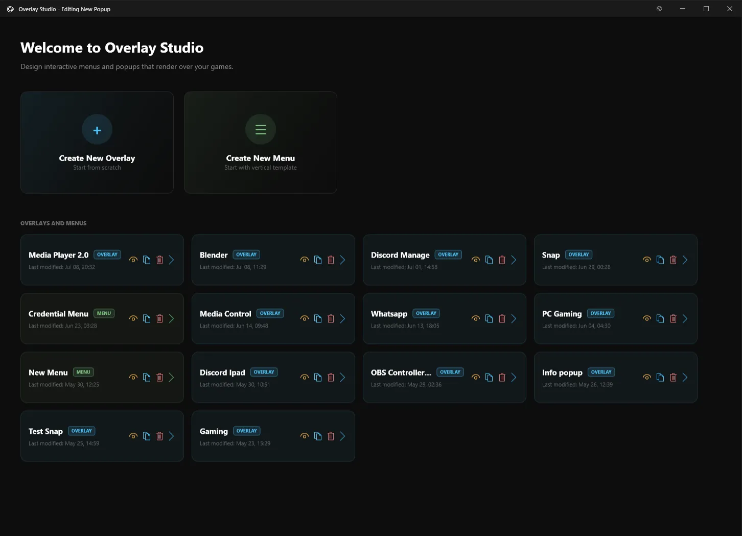 Overlay Dashboard
